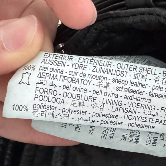 ZARA 100% Lambskin Leather Biker Jacket Size S 🖤 - Picture 6 of 16